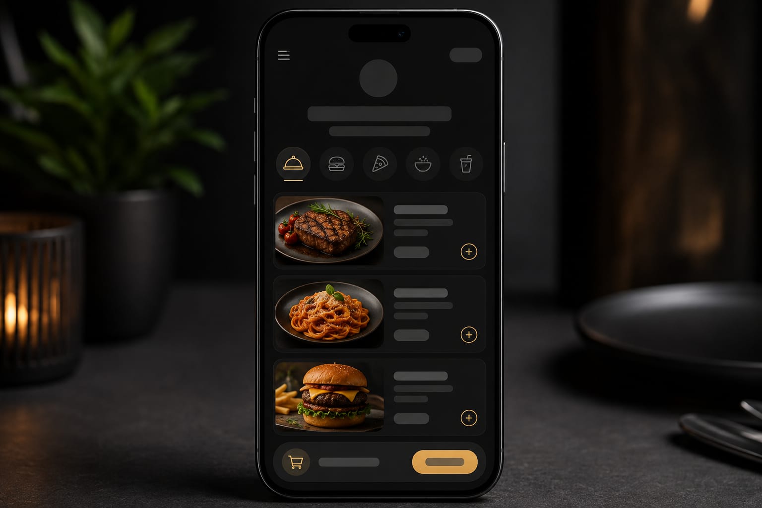 Mockup de cardápio digital com pedidos online criado pela MB Studio